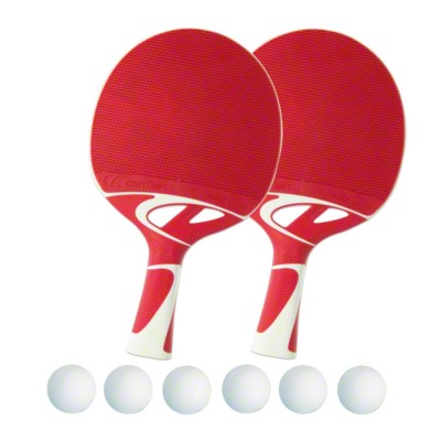 Tischtennis Schläger Set Tacteo 50 , Bälle Weiß