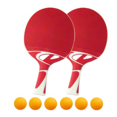 Tischtennis Schläger Set Tacteo 50 , Bälle Orange