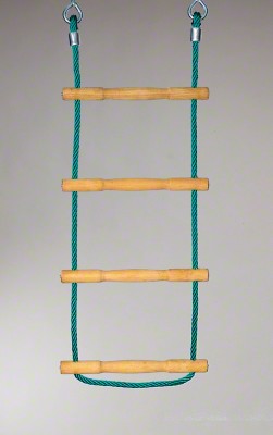 Climbing ladder with 3 wooden bars in 1 m