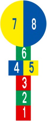 Hinkekaestchen 6-farbig, 8 Felder, 395x150 cm, Feldgroesse 49x70 cm.: guenstige Preise fuer Sportartikel im Internet: