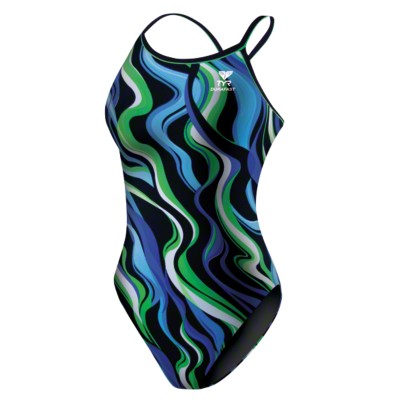 TYR® Badeanzug ''''Shockwave'''' Girls, Blau-Grün